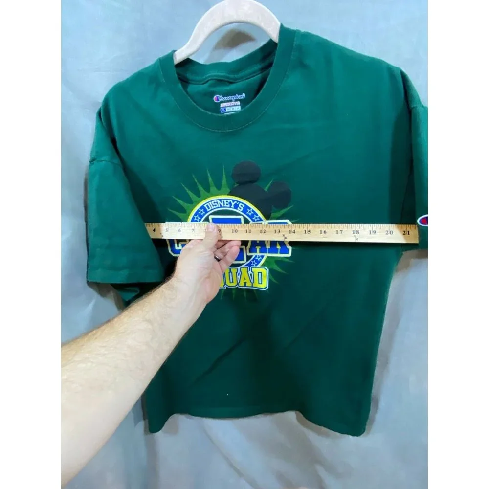 Disney´s Cheer Squad Champion Shirt‎ Adult Extra Large Green Logo Pullover Mens - Picture 6 of 8